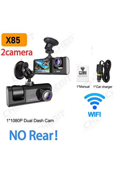 Choice17 كاميرا سيارة NONE X85-WIFI-2CAM واي فاي بثلاث عدسات بدقة 1080 بكسل، ...