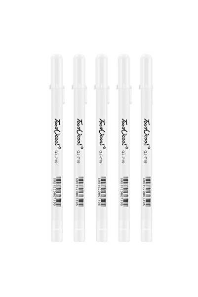 Choice 5 PCS 5 PCS White Manga Marker Pens Set 0.8mm Permanent Ink Scrapbook ...