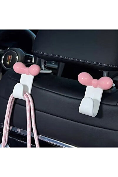 Choice White 1pcs Cute Bow Pink Car Seat Back Hook Non Marking Headrest Hange...