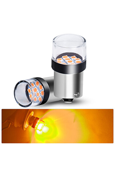 Choice قطعتان من مصابيح LED صفراء BA15S لإشارات الانعطاف وأضواء الفرامل باللو...