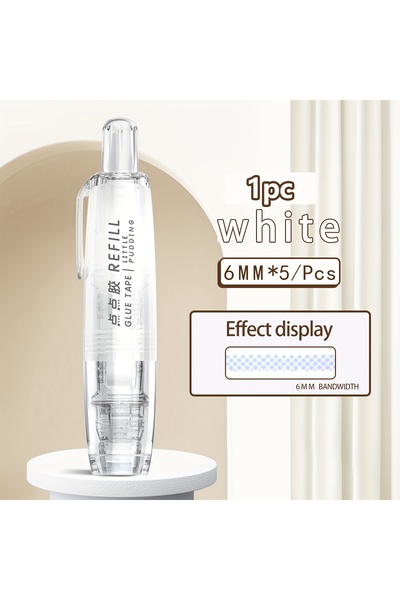 Choice5 White Double Sided Tape Roller with Tape Refills, Retractable Scrapbo...
