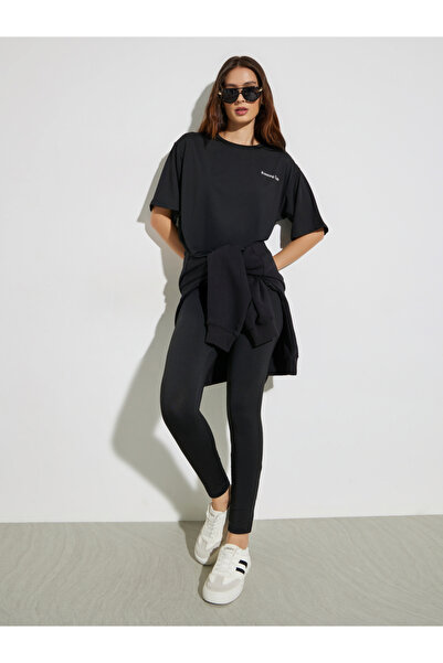 Styli Black Oversized T-Shirt and Leggings Co-ord