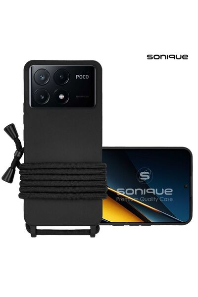 Sonique Θήκη Σιλικόνης με Κορδόνι CarryHang Xiaomi Poco X6 Pro 5G Μαύρο