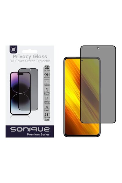 Sonique Privacy Glass Premium Series HD Full Cover 9H Xiaomi Poco X3 NFC / Po...