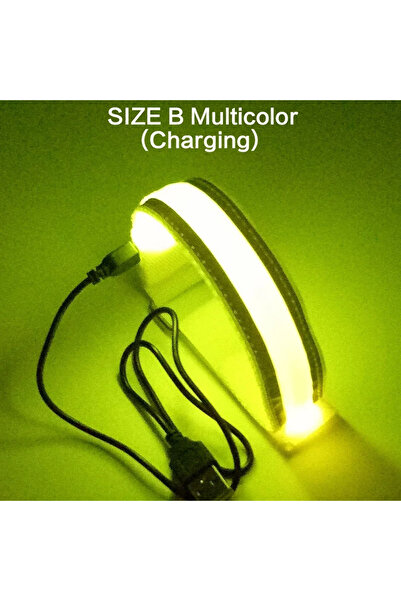 Choice حزام ذراع LED متعدد الألوان قابل لإعادة الشحن عبر USB مع شريط عاكس للس...