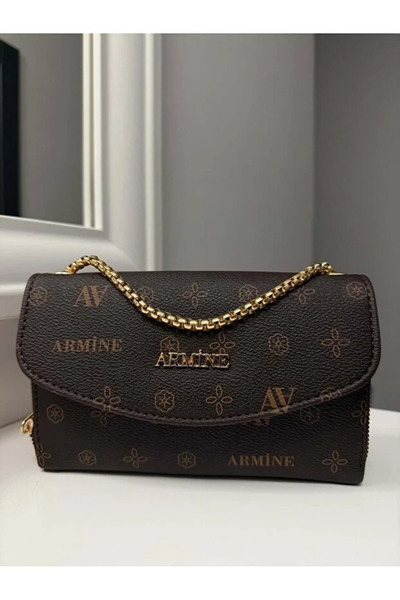 Armine Bag C14 Laser Printed Daily Cross Shoulder Bag - Brown