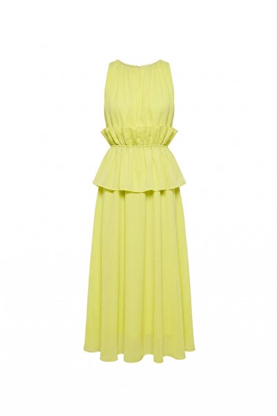 KAMEYA PEPLUM FORM UZUN ELBİSE