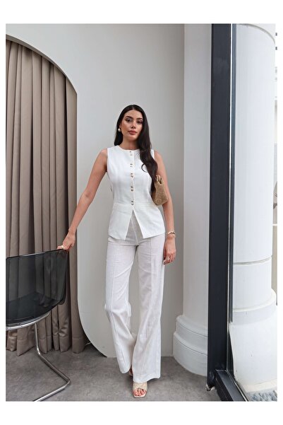 ESRAHELVACI Button Front Vest Pants Suit
