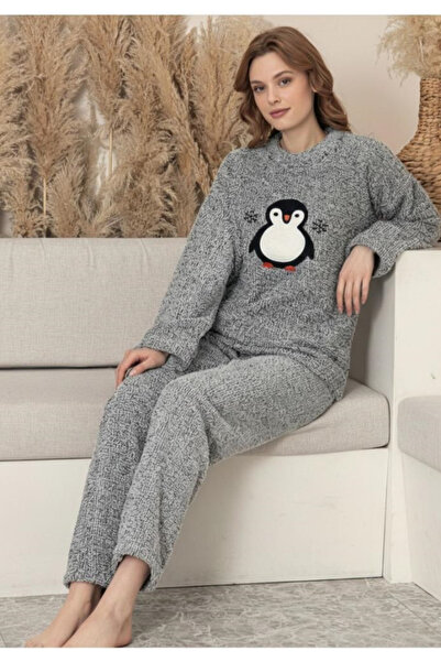 Serena Cocolino women's pajamas - gray color with penguin print