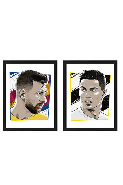 Boomah Accessories Messi and Ronaldo Illustration Poster with Frame 50x40cm