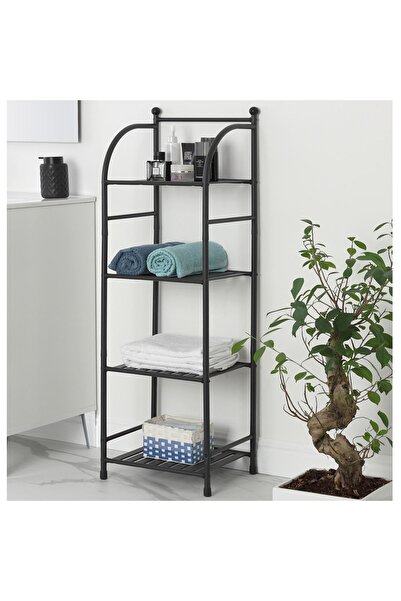 Feridras Raft metalic, Haiti, 4 rafturi, 33.5x27.5x116cm, metal, negru