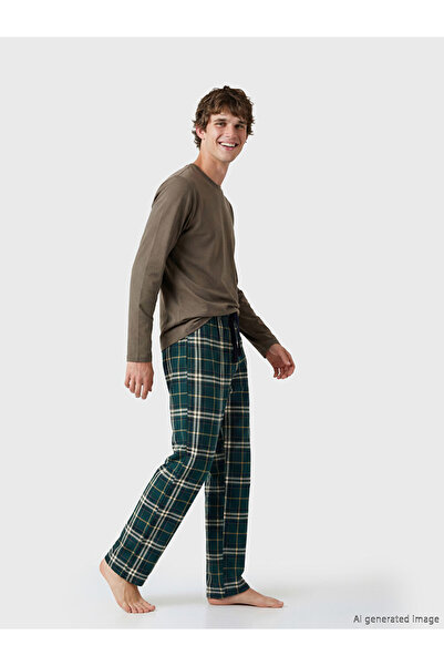 LC Waikiki I Standartkalıp Checked Embroidered Men's Pajama Bottoms from Free...