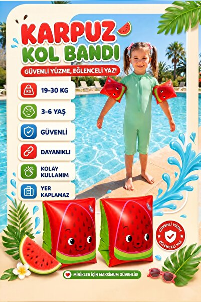 Telvesse Çocuk Yüzme Kolluğu 19-30 Kg Şişme Deniz Havuz Yüzücü Kolluk Yüzme K...