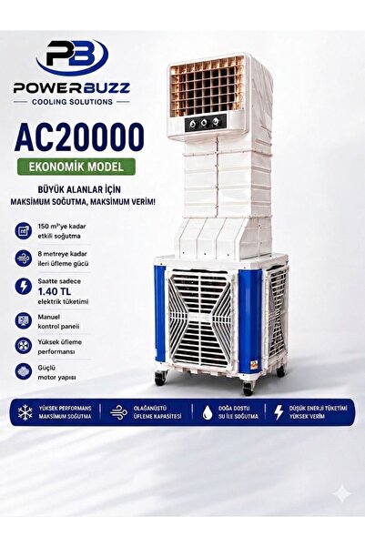 POWERBUZZ PORTATİF - EVAPORATİF SULU SOĞUTMA -POWERBUZZ SOĞUTUCU - AC20000