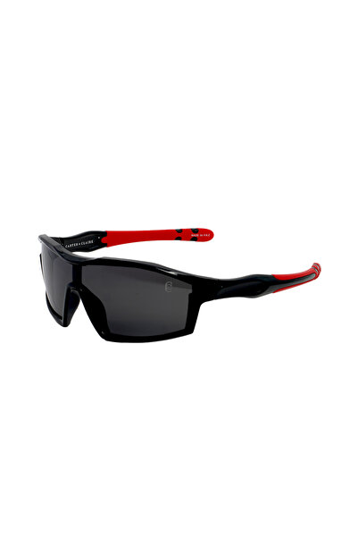 CARTER & CLAIRE Stealth Black & Red Kids' Sport Sunglass