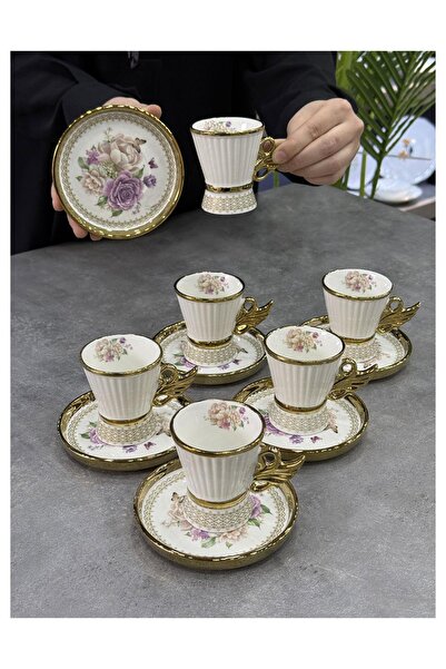 Doğudeko Faylin 6-Piece Porcelain Cup Set Yellow