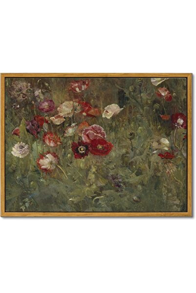 ALAYRA International Vintage Floral Canvas Wall Decor with Outer Frame for Li...