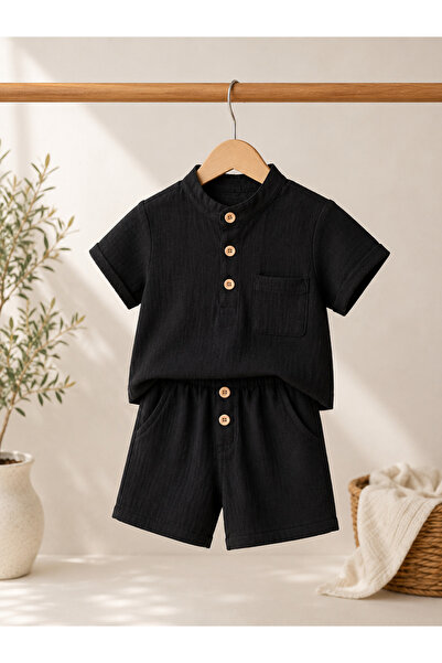 mini kanka Costum de vară pentru băieți de 3-6 ani, 100% bumbac muselină, cu ...