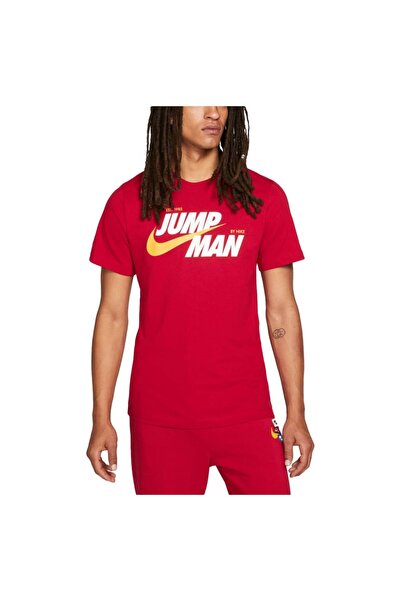 JORDAN Bărbați& # Tricou cu mânecă scurtă, cu imprimeu Jumpman, tip crew, măr...