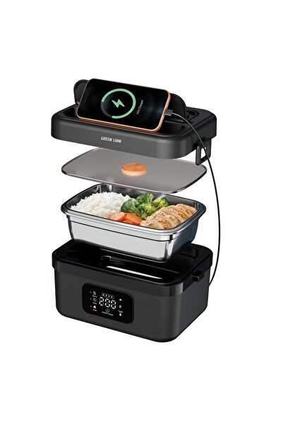 Tradeo Green Lion 1L Rechargeable Smart Heating Lunch Box with 8000mAh Power ...