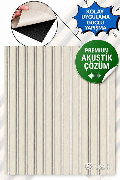 UKAB DEKOR 70x70 cm 1 Adet Lambri Görünümlü Duvar Çıtası Desenli Kendinden Ya...