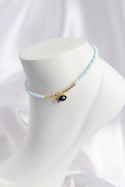 MEKs Blue Color Beaded Fish Figured Anklet 5886 - Hep-4128-3738