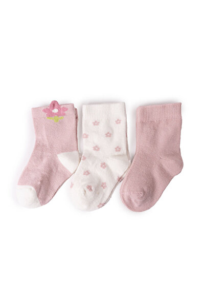 ebebek Hello Baby HelloBaby Kız Bebek 3lü Soket Çorap Fiyonk Baskılı
