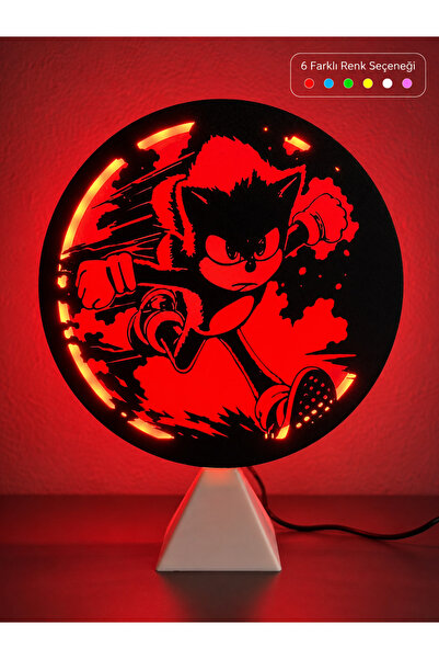 CELESSE Sonic the Hedgehog Halka Lamba Işıklı Çocuk Gamer Oyun Odası Sonik Ki...