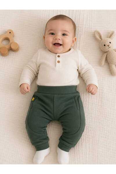 NiLi Baby Boy Green Pants with Pockets