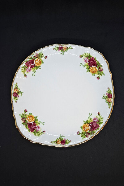 Royal Albert صينية بورسلين عتيقة من أولد كانتري روزز مقاس 26×24 سم