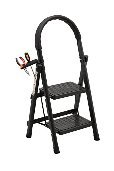 Lawazim Pro7 2-Step Folding Ladder with Tool Holder & Anti-Slip Pedals - 120k...