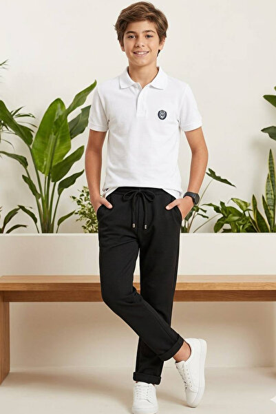 Trend Mix Kids Pantaloni jogger cu nervuri pentru băieți de 6-15 ani, tricou ...