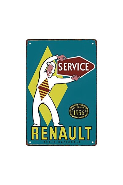 JPT Placă metalică vintage Renault Service A4 30x20cm