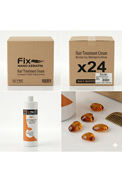 Fix Nano Keratin MEA-18 ETKİLİ Saç Düzleştirici Bakım Kremi 1000 ml x 24 Adet (Koli İçi Avantajlı Paket)