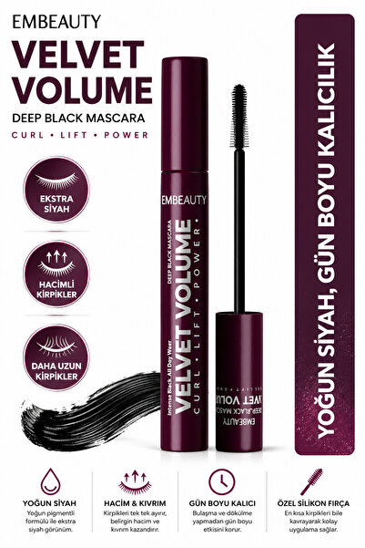 Doğahome Velvet Volume Maskara Ekstra Siyah Hacim Veren Uzatıcı Kalıcı Maskara