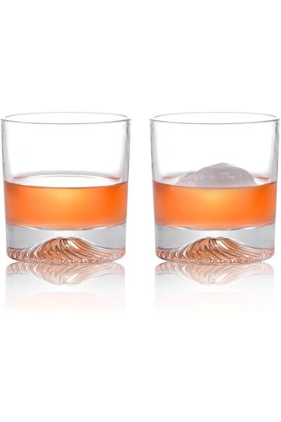 BPA Silk Route Premium Crystal Whiskey Glasses Set of 2 - 260 ml (8oz) Old Fa...