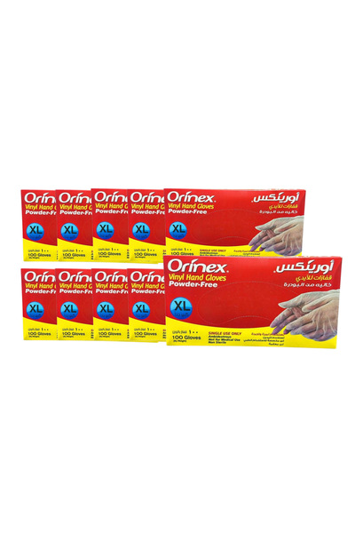Orinex 10 Packs |   Orinex |   Powder-Free Vinyl Gloves XL - (100 Gloves)