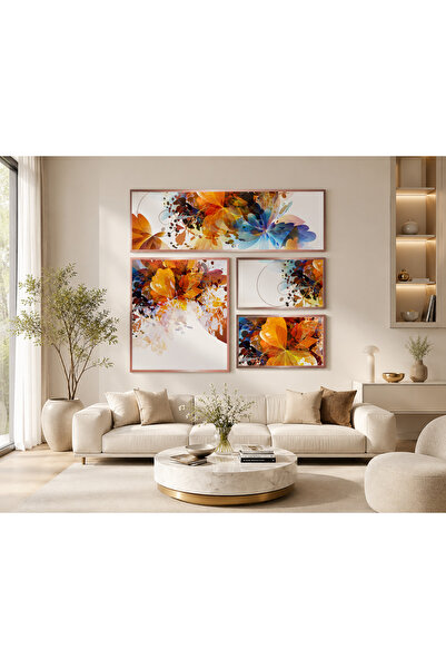 Tatlı Süprizler Folyo Baskı Duvar Sticer - 4 Parça toplam Ölçü 66x64