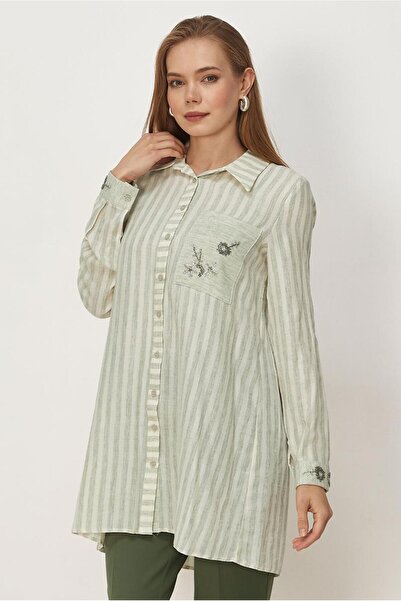 Alvina Shirt Collar Muslin Tunic 46525