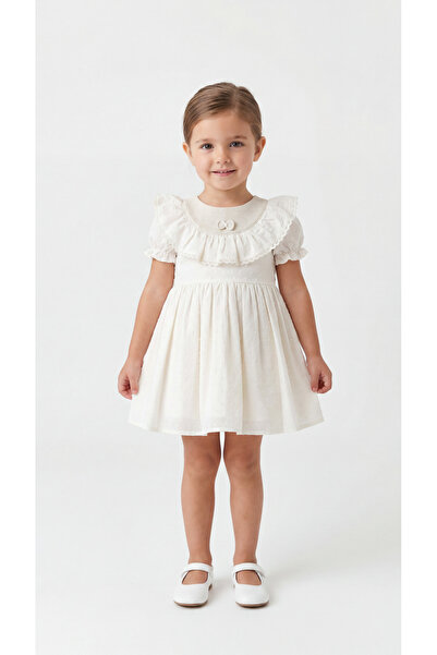 Mışıl Kids Volan Collared Ruffled Girl's Dress