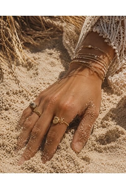 SOLÉORA COAST Vintage Deniz Yıldızı & Deniz Kabuğu Çelik Yüzük