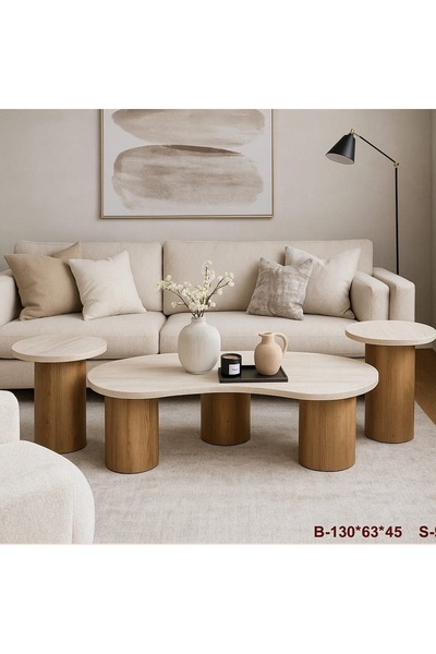Generic Modern Furniture Coffee Table Set 3 Pieces Wood Coffee Table Sets Con...