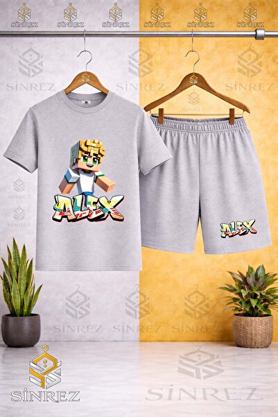 SİNREZ Tricou cu imprimeu ALEX GALBEN NOU - Set pantaloni scurți