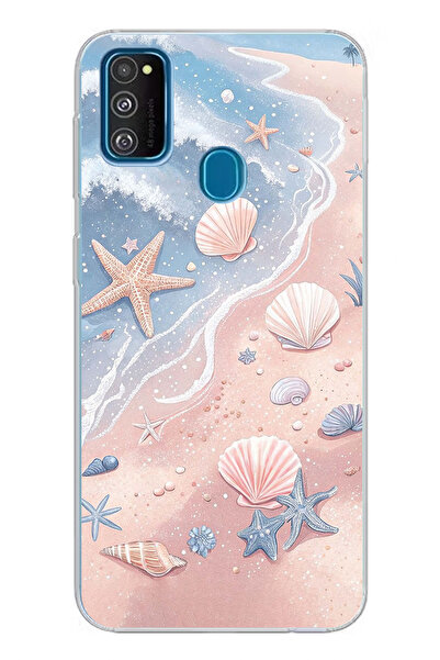 TechTree Samsung Galaxy M30S/M21 Uyumlu Sahil Deniz Kabuğu Baskılı Silikon Kılıf