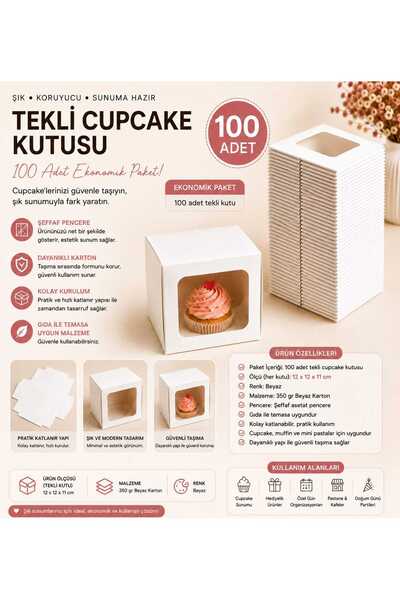 kutula 32 Tekli cupcake kutusu (100 adet )