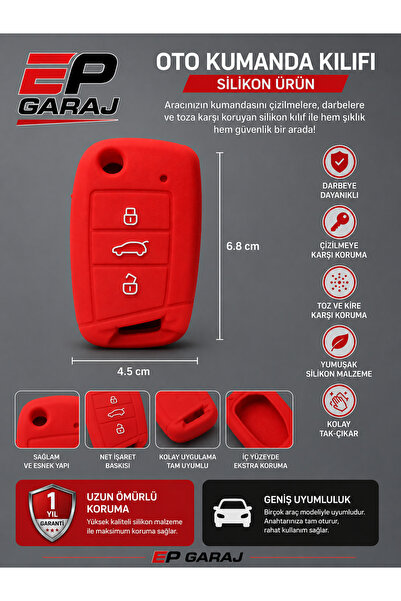 EP GARAJ OTOMOTİV Remote Control Cover - Red Silicone Product