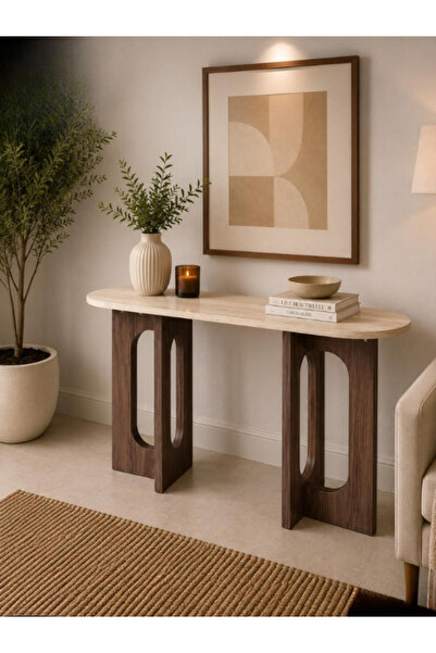 BEC30 Modern Design Console Table Oval Shaped Entrance Hall Table for Living ...