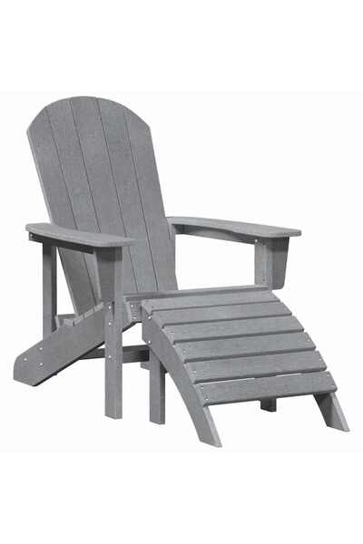 vidaxl Scaun Adirondack Gri deschis 82 x 74 x 92 cm HDPE