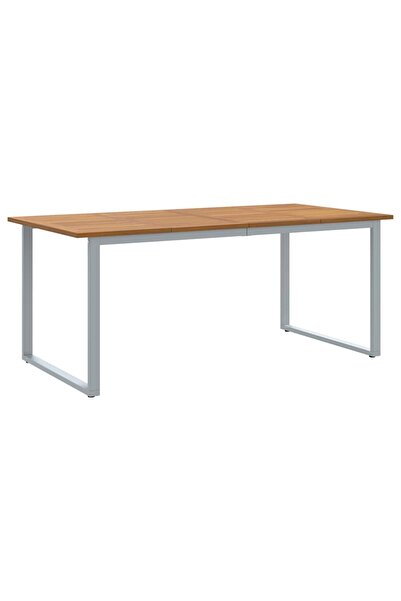 vidaxl Grey Garden Table 180 x 90 x 75 cm Solid Acacia Wood
