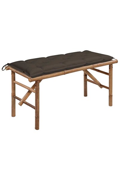 vidaxl Folding garden bench with Pillow, 118 cm, Bamboo